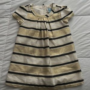Baby Gap Girls Gold Black and Cream Formal Dress